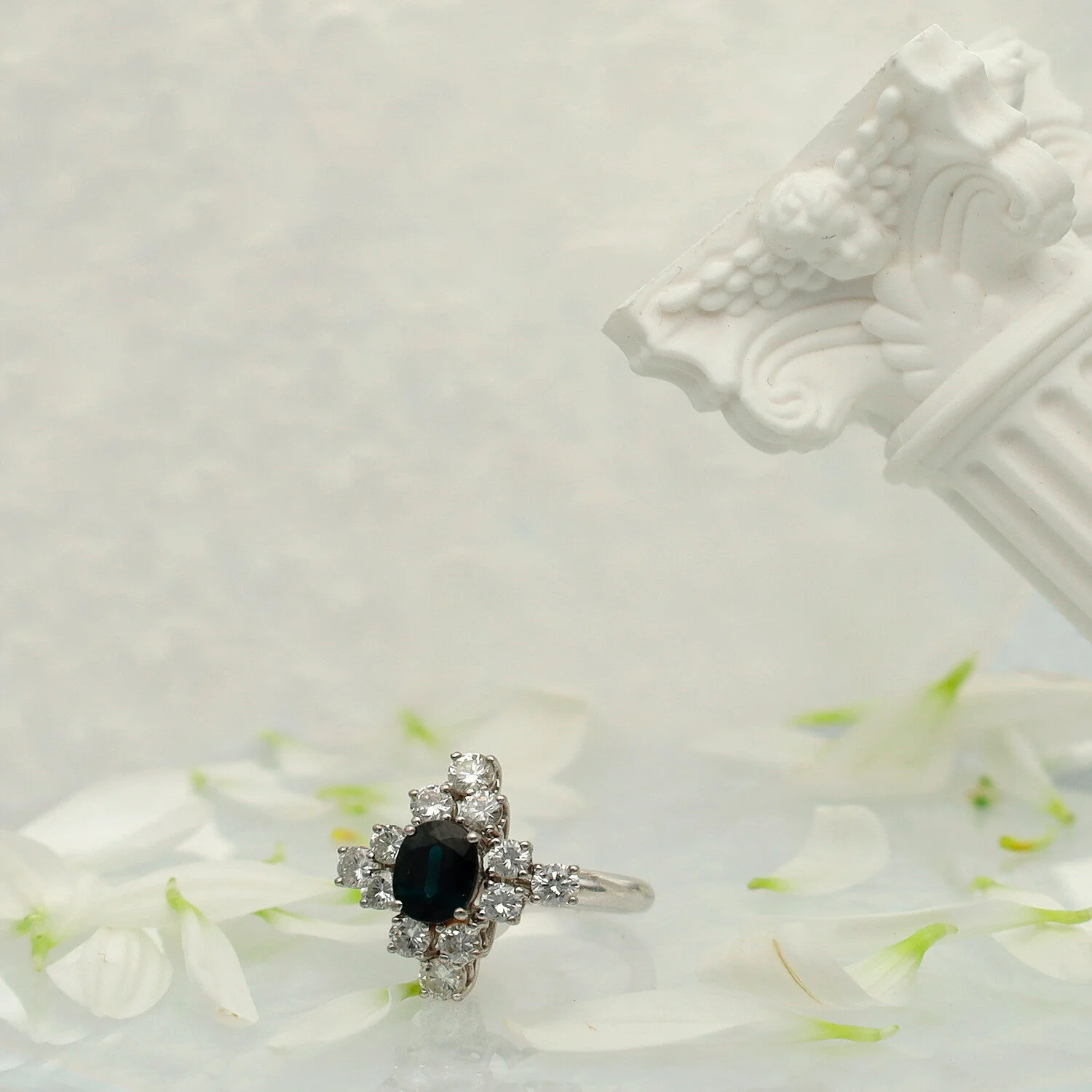 Sortija Vintage Zafiro y Diamantes - Imagen 2