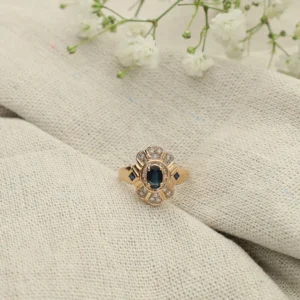 Sortija Azul Art Déco