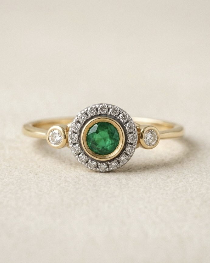 Anillo Oro con Esmeralda - Imagen 2