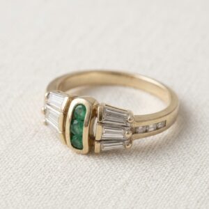 Anillo Esmeraldas y Diamantes