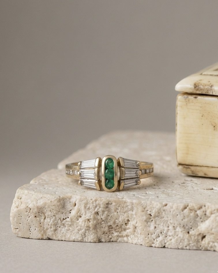 Anillo Esmeraldas y Diamantes - Imagen 2